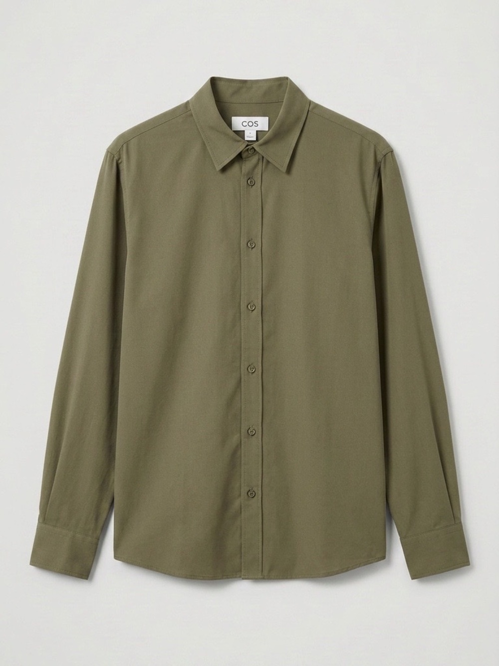 Chicos olive green button up utility shirt, size 4.